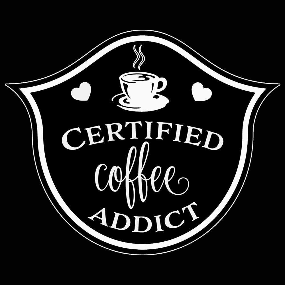 Certified Coffee Addict - Mens 123t Funny T-Shirt Tshirts
