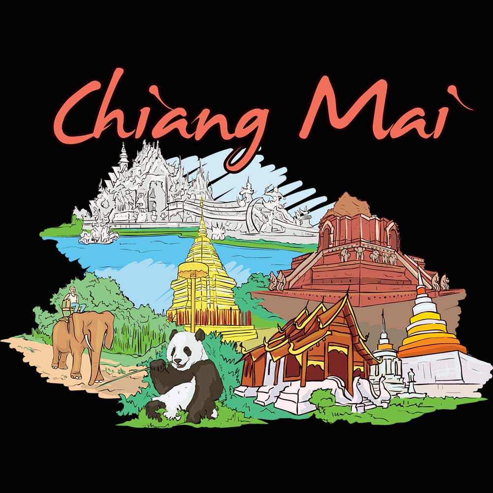 Chiang Mai Country Flag Thailand - Mens 123t Funny T-Shirt Tshirts
