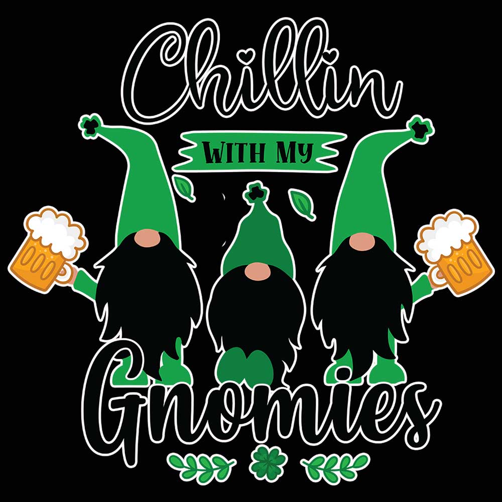Chillin With My Gnomies Irish St Patricks Day Ireland - Mens 123t Funny T-Shirt Tshirts