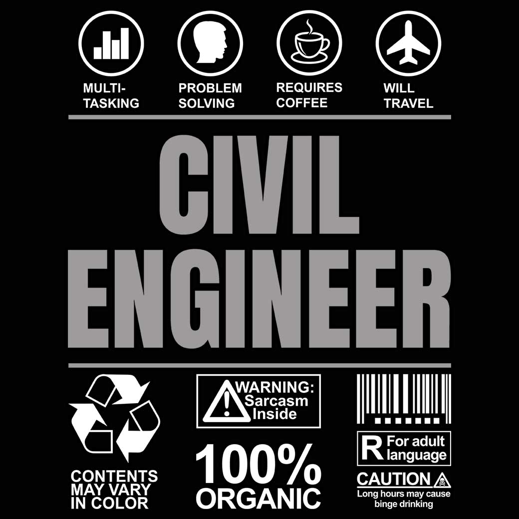 Civil Engineer Sarcastic Humour - Mens 123t Funny T-Shirt Tshirts
