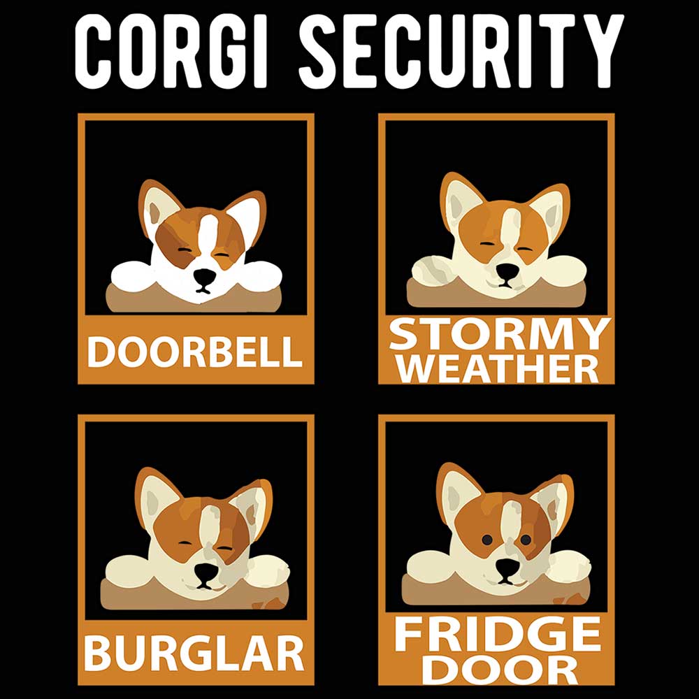 Corgi Security Dog Dogs - Mens 123t Funny T-Shirt Tshirts