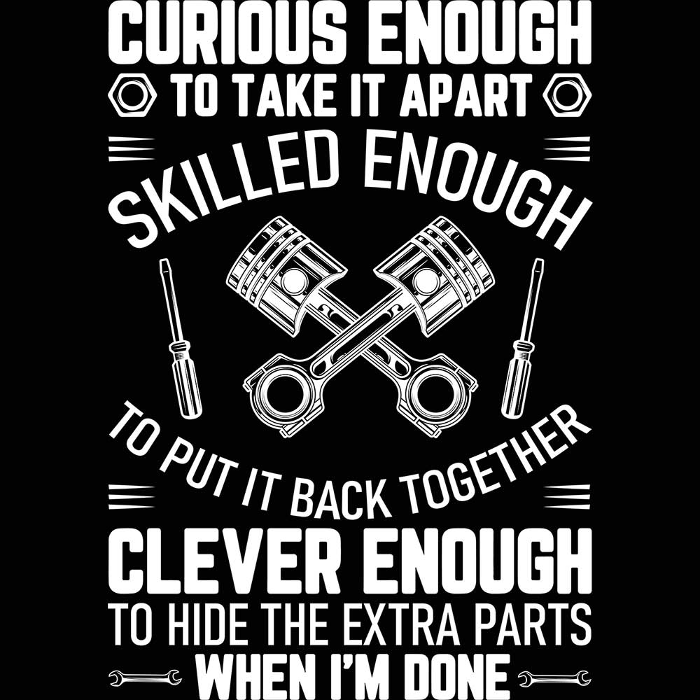 Curious Skilled And Clever Funny Car Auto Truck Mechanic - Mens 123t Funny T-Shirt Tshirts