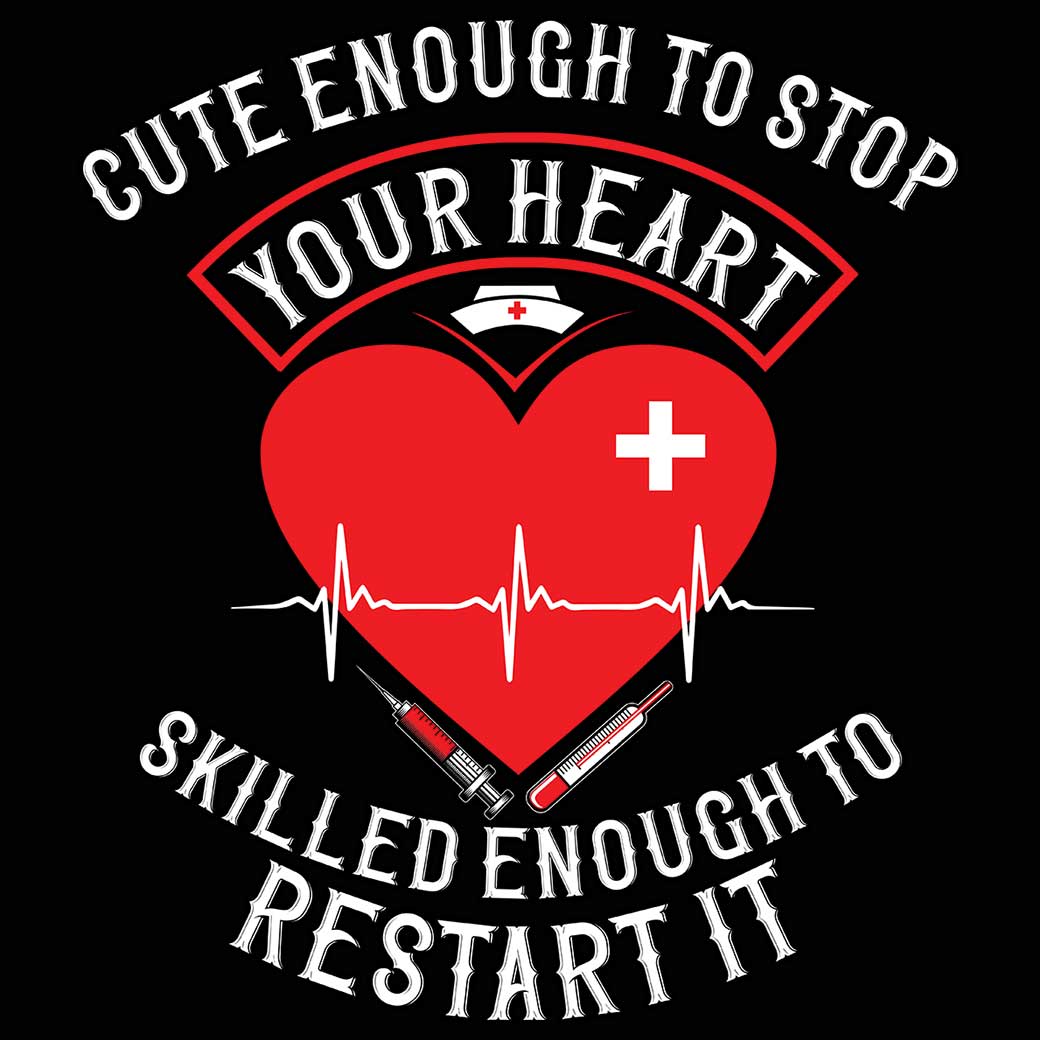 Cute Enough To Stop Your Heart V2 - Mens 123t Funny T-Shirt Tshirts