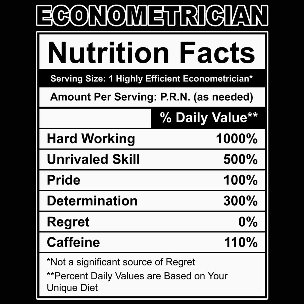 Econometrician Nutrition Facts - Mens 123t Funny T-Shirt Tshirts