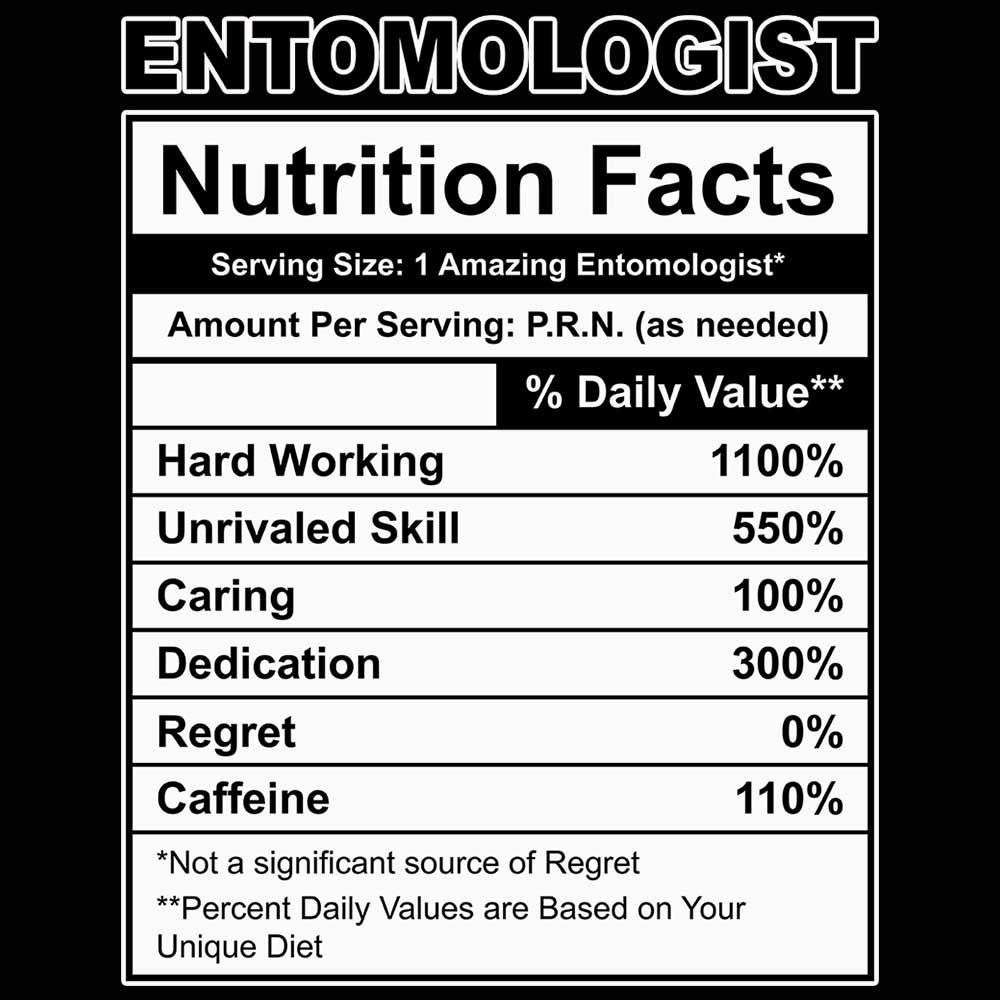 Entomologist Nutrition Facts - Mens 123t Funny T-Shirt Tshirts