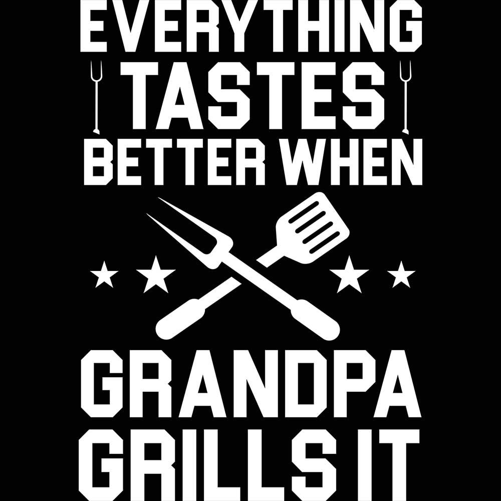 Everything Tastes Better Grills Grandpa Barbecue - Mens 123t Funny T-Shirt Tshirts