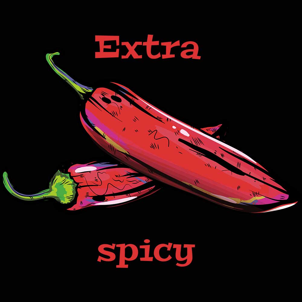 Extra Spicy Chillies - Mens 123t Funny T-Shirt Tshirts