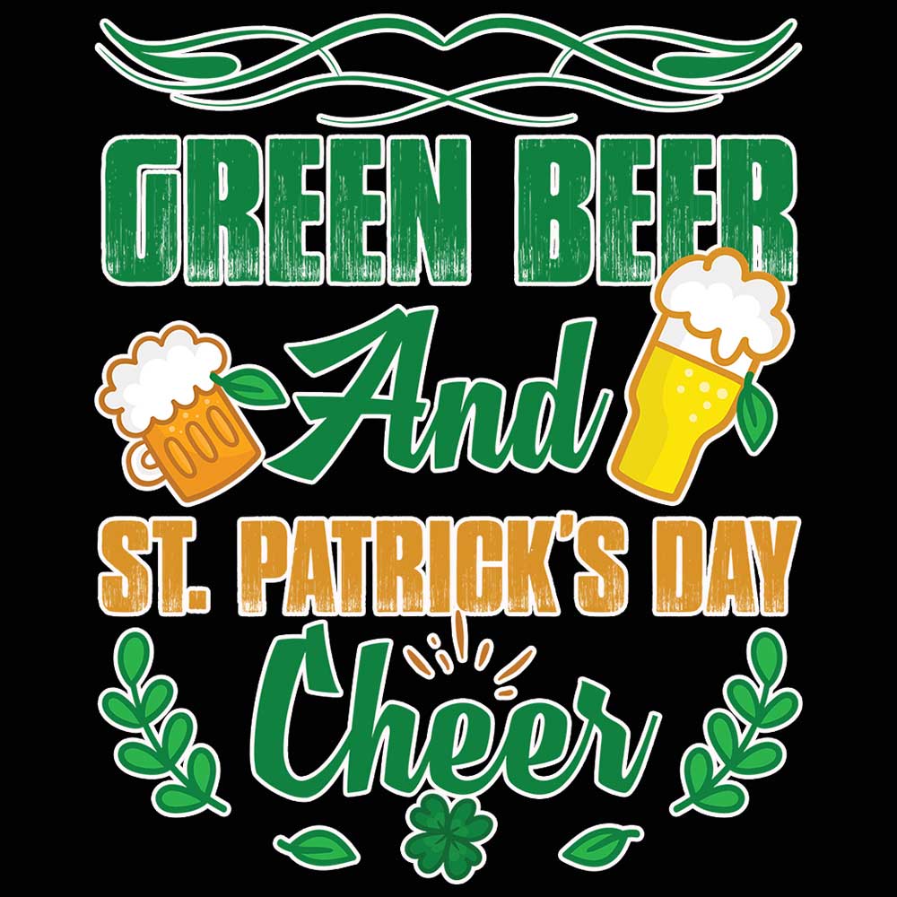 Green Beer And St Patricks Day Irish Ireland - Mens 123t Funny T-Shirt Tshirts