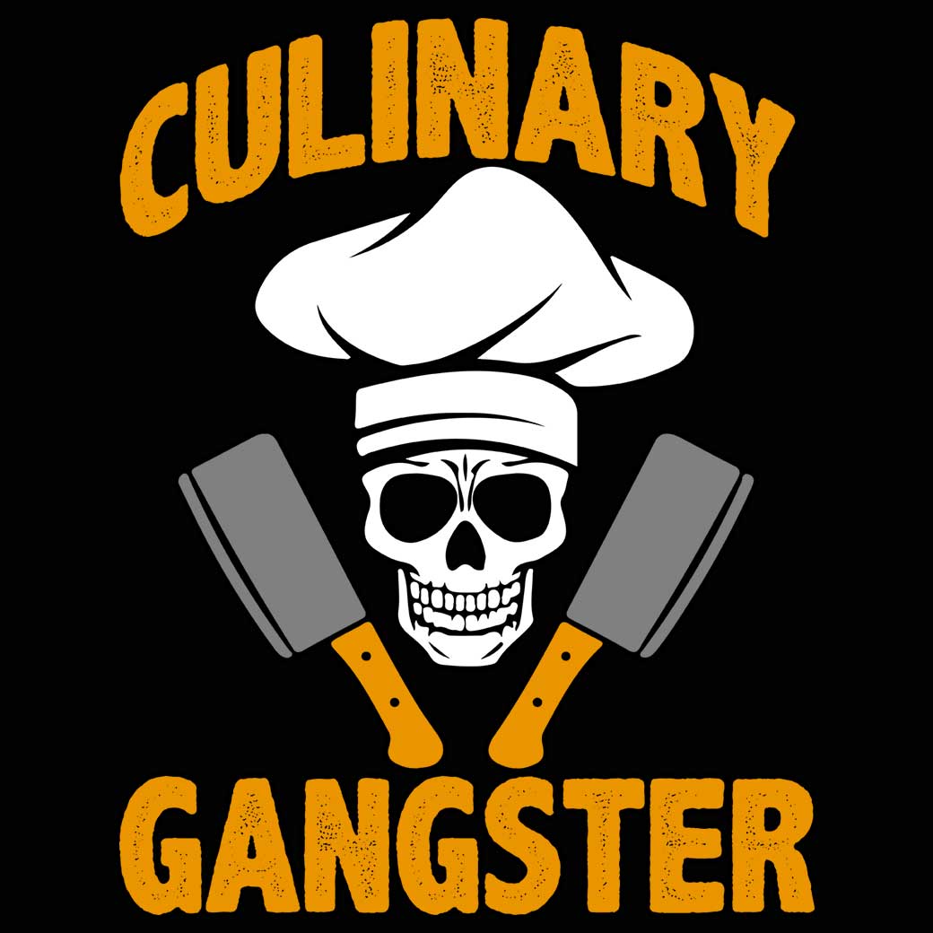 Gulinary Gangster Skull V2 - Mens 123t Funny T-Shirt Tshirts