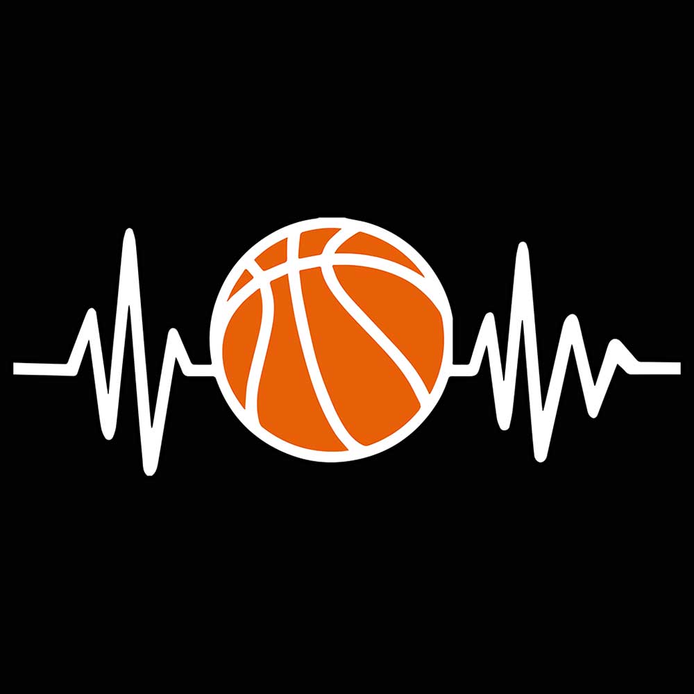 Heartbeat Basketball Sports - Mens 123t Funny T-Shirt Tshirts