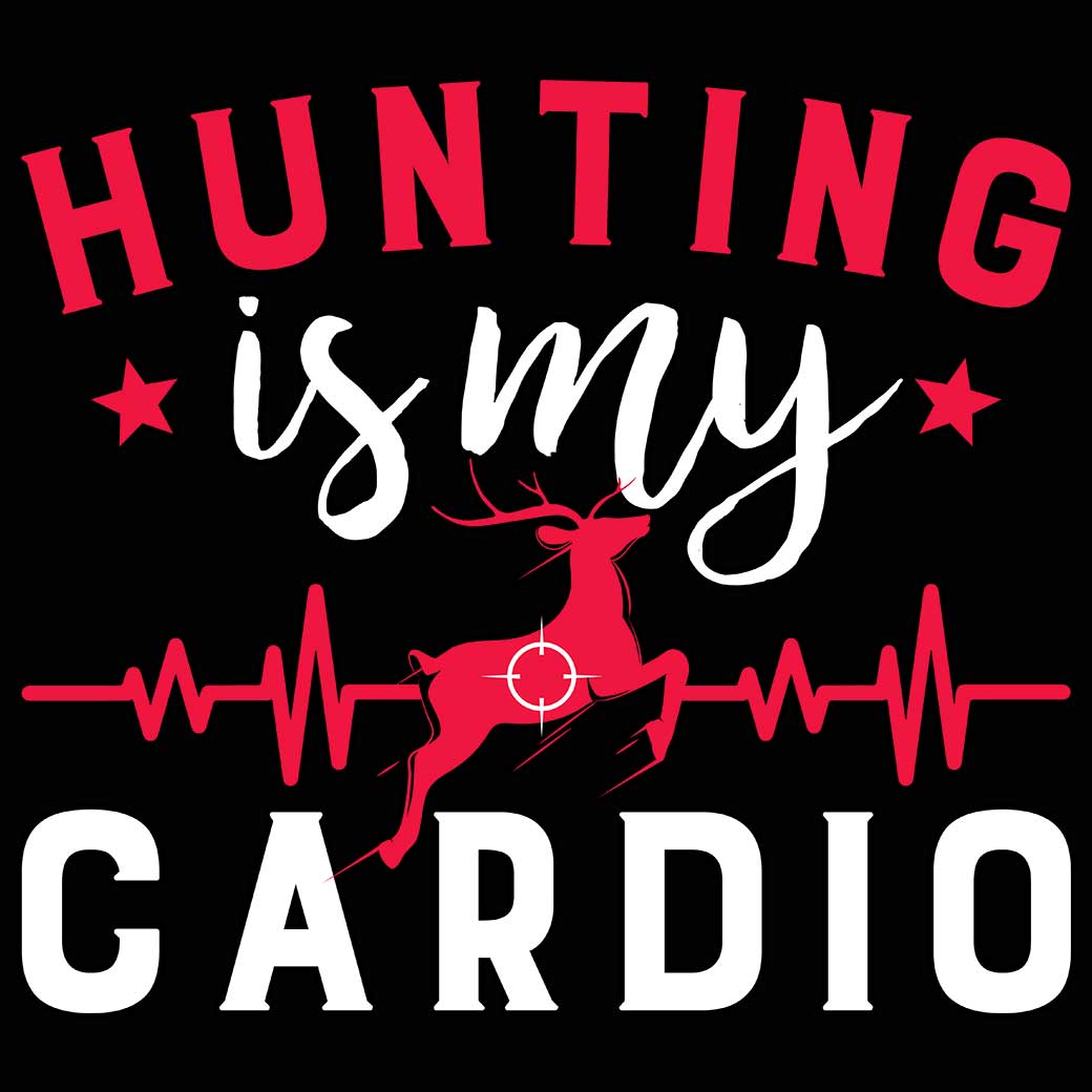 Hunting Is My Cardio Heartbeat Pulse - Mens 123t Funny T-Shirt Tshirts