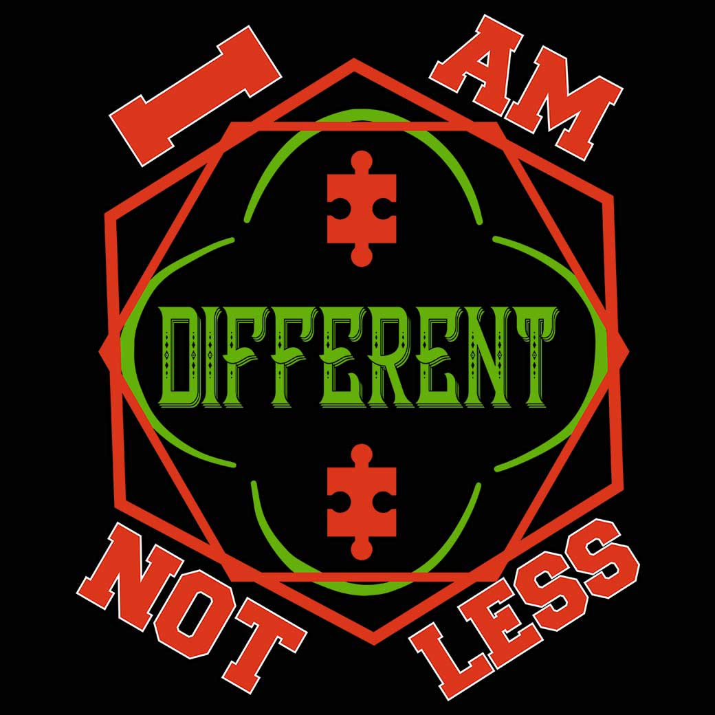 I Am Different Not Less Autism - Mens 123t Funny T-Shirt Tshirts