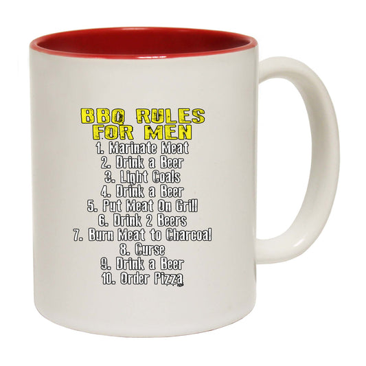 Bbq Barbeque Rules For Men - Funny Coffee Mug