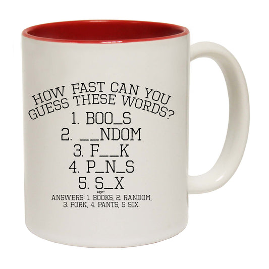 Guess These Words - Funny Coffee Mug