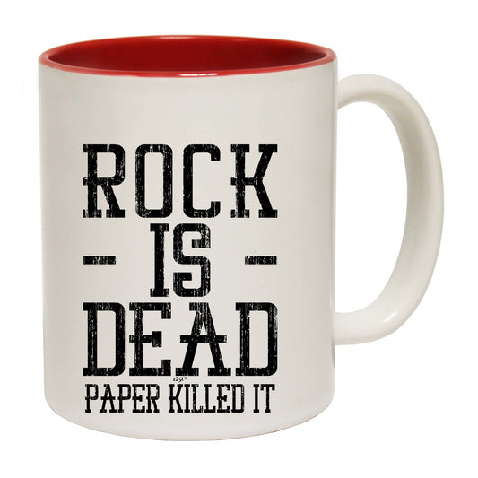 Rock Is Dead Paper Killed It - Funny Coffee Mug