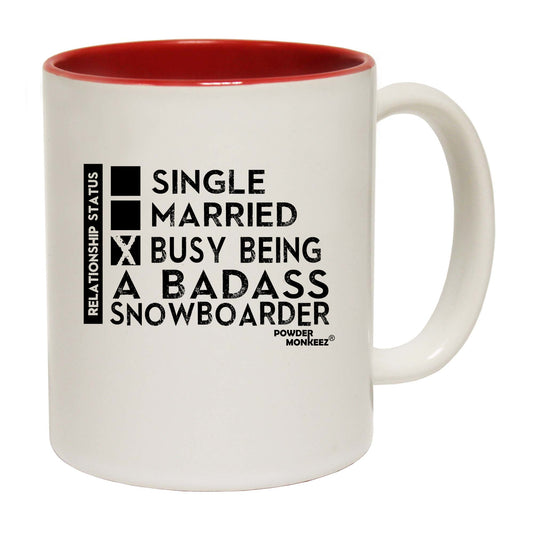 Pm Relationship Status Badass Snowboarder - Funny Coffee Mug