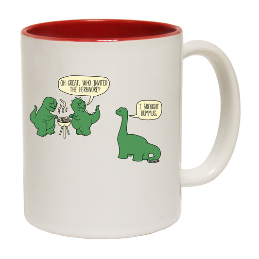 Invited The Herbivore Dinosaur - Funny Coffee Mug