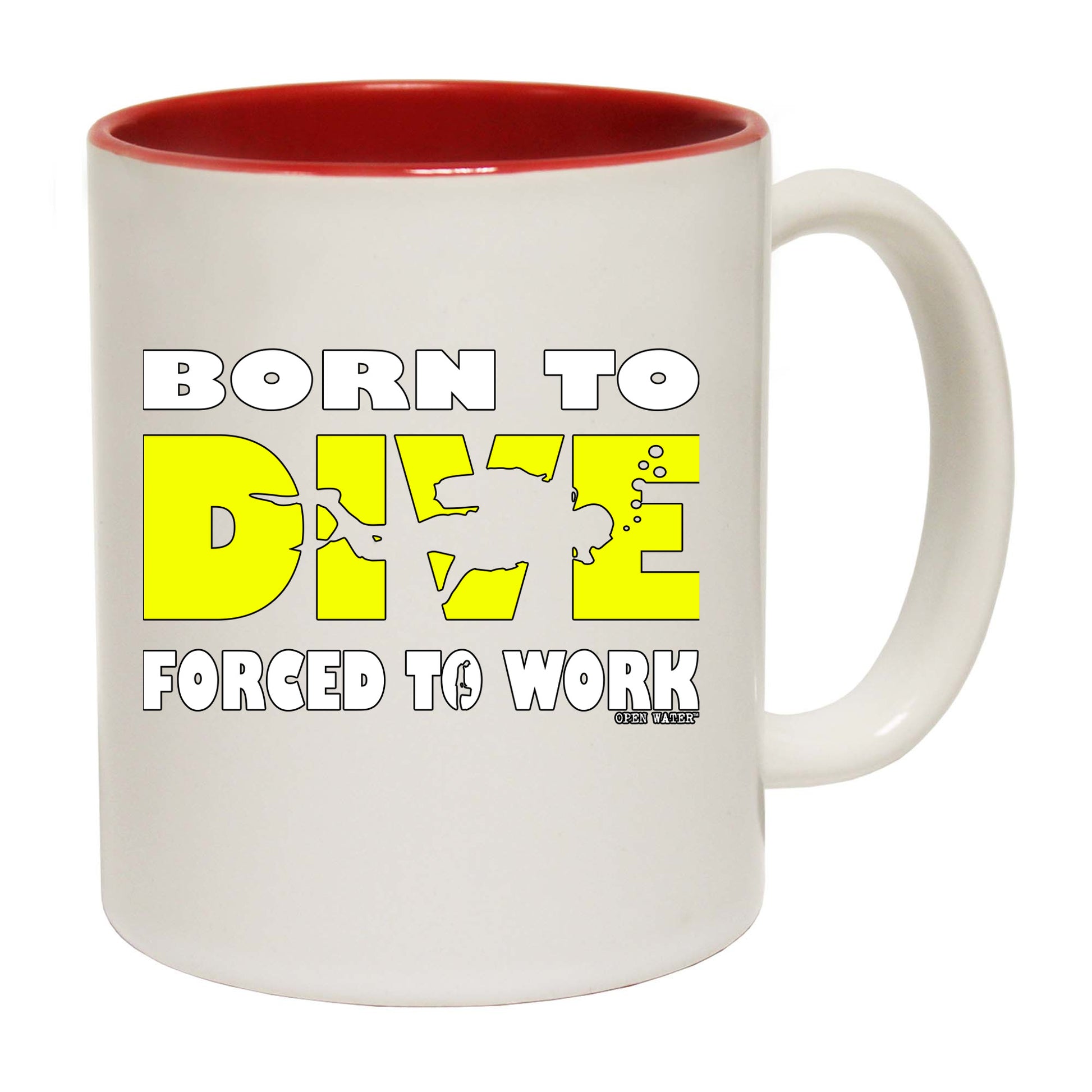 Ow Born To Dive - Funny Coffee Mug