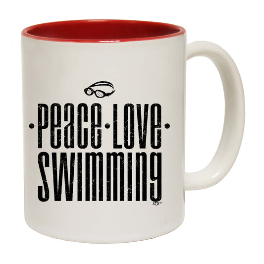 Peace Love Swimming - Funny Coffee Mug