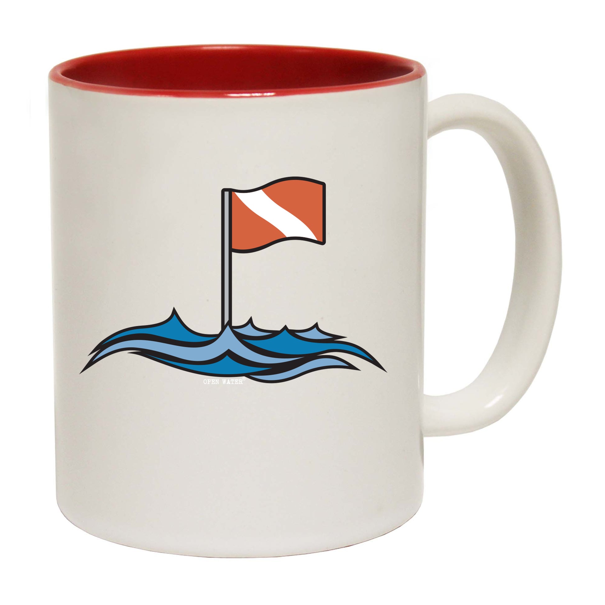 Ow Diving Flag Waves - Funny Coffee Mug