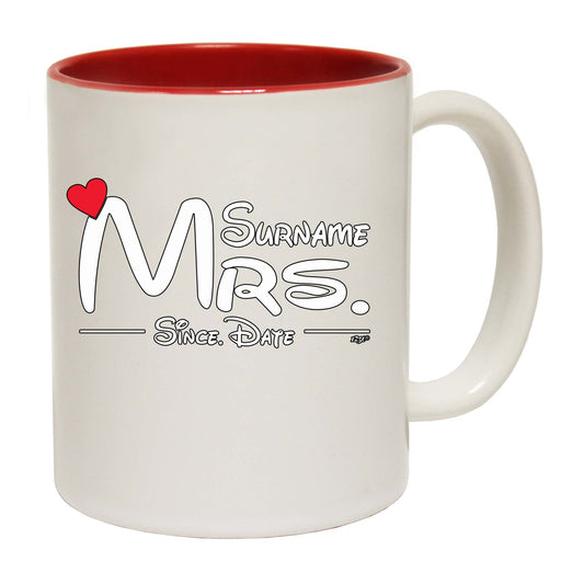Surname Heart Mrs Since - Funny Coffee Mug