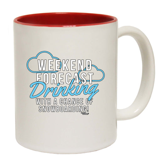 Pm Weekend Forecast Drinking Snowboarding - Funny Coffee Mug