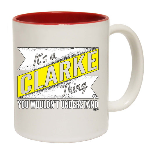 Clarke V2 Surname Thing - Funny Coffee Mug