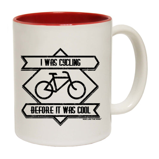 Rltw Square I Was Cycling Before It Was Cool - Funny Coffee Mug