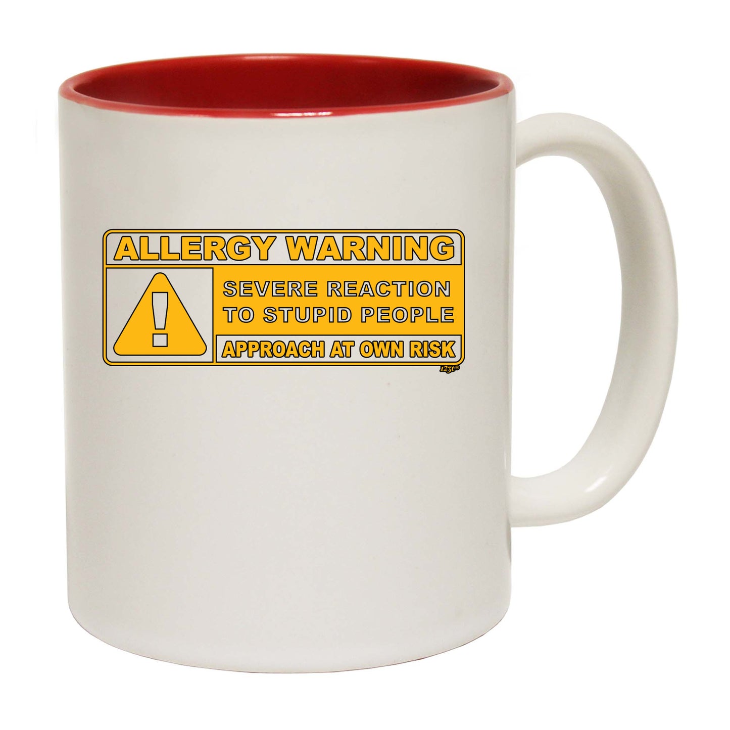 Allergy Warning Stupid People - Funny Coffee Mug