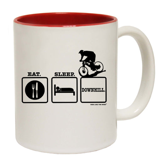 Rltw Eat Sleep Downhill - Funny Coffee Mug