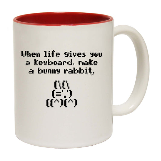 When Life Gives You A Keyboard Make A Bunny Rabbit - Funny Coffee Mug
