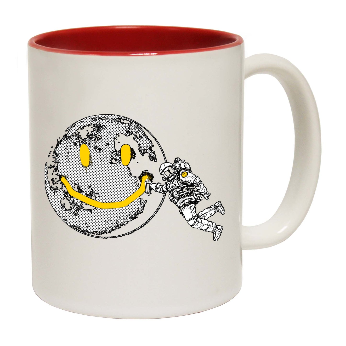 Austraunaught Smile Spray Paint Moon - Funny Coffee Mug