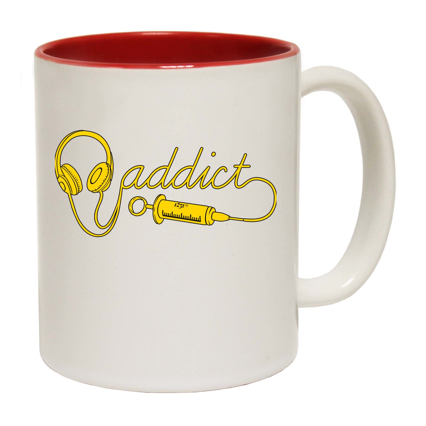 Dj Addict Headphone Head Phones Music - Funny Coffee Mug