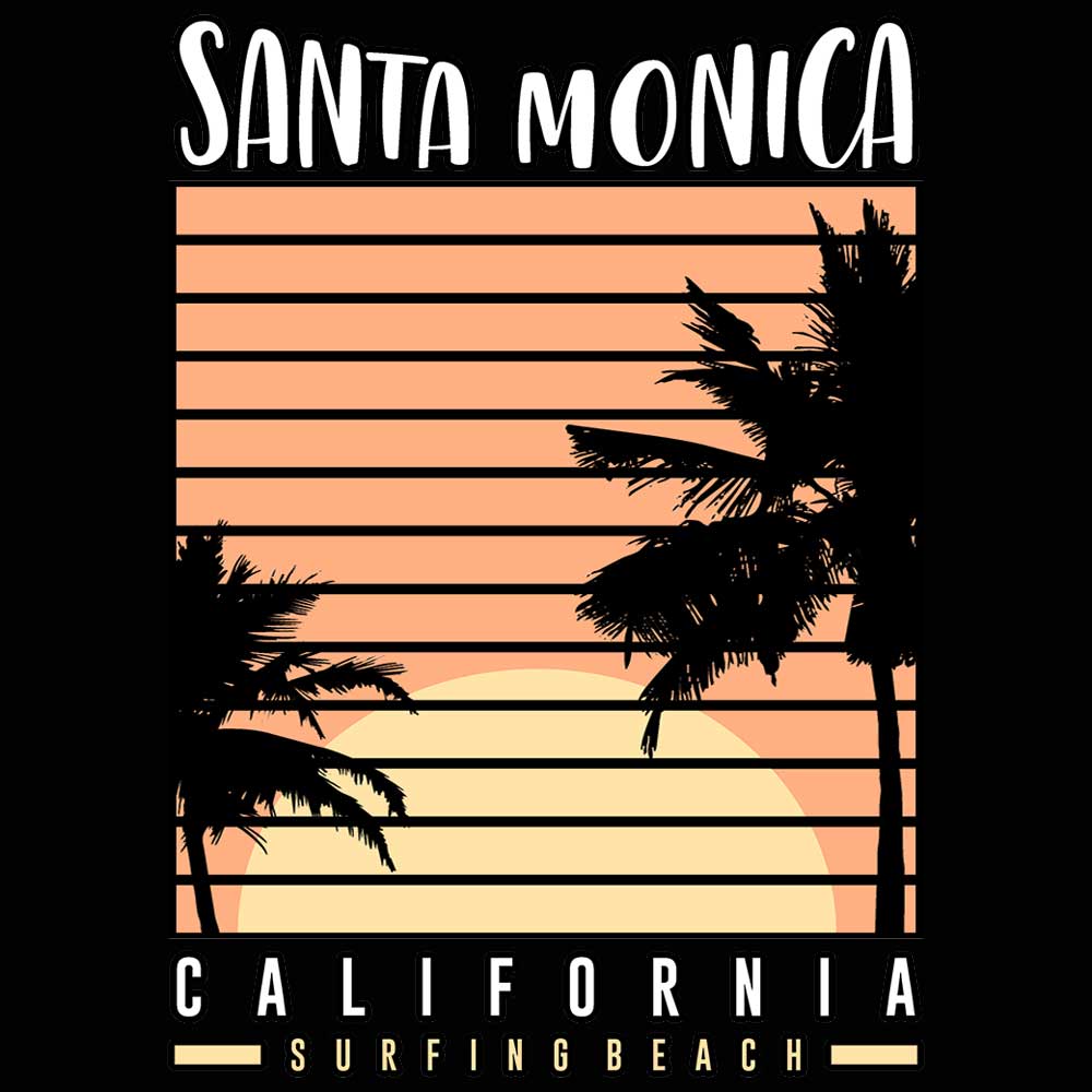 Santa Monica California Surfing Surf - Mens 123t Funny T-Shirt Tshirts