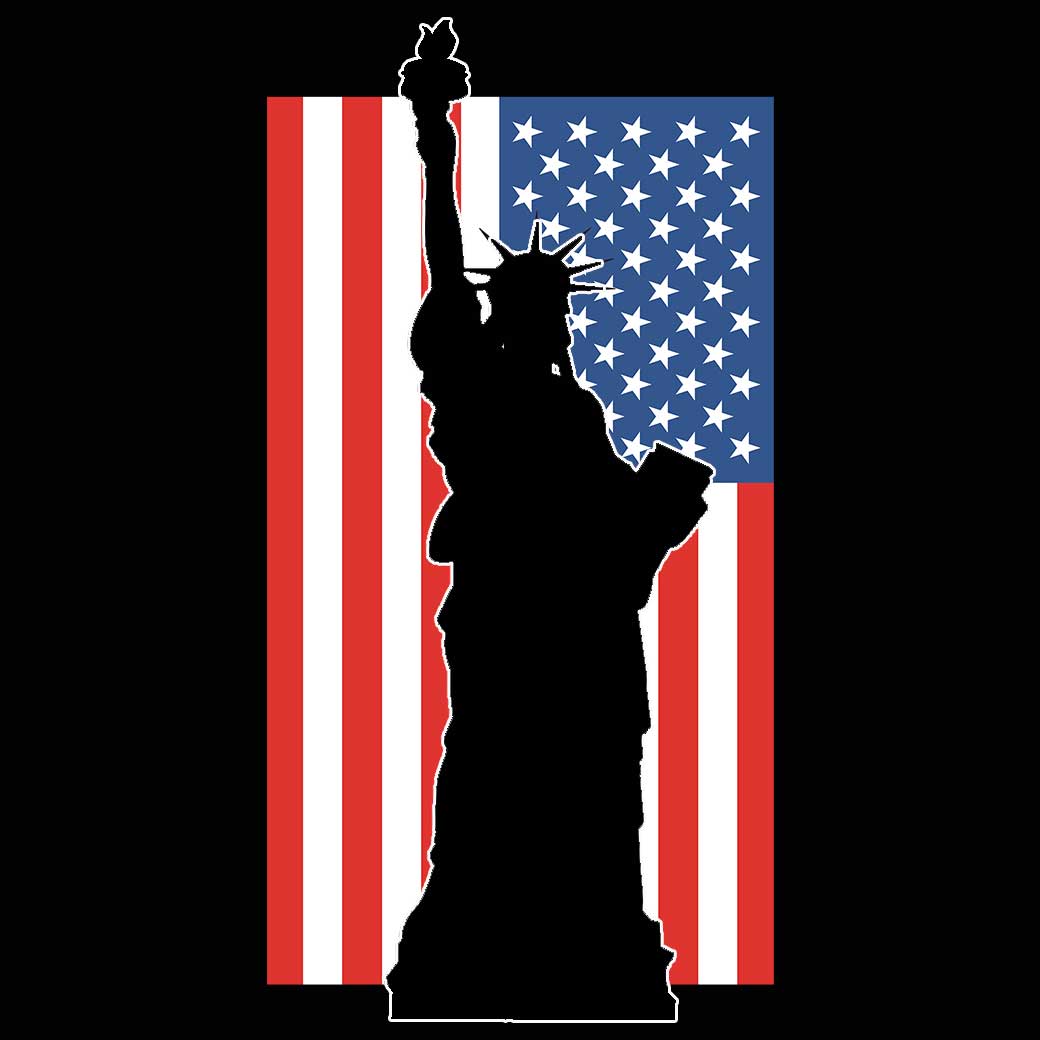 Statue Liberty New York Usa Flag - Mens 123t Funny T-Shirt Tshirts