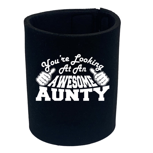 Youre Looking At An Awesome Aunty - Funny Stubby Holder