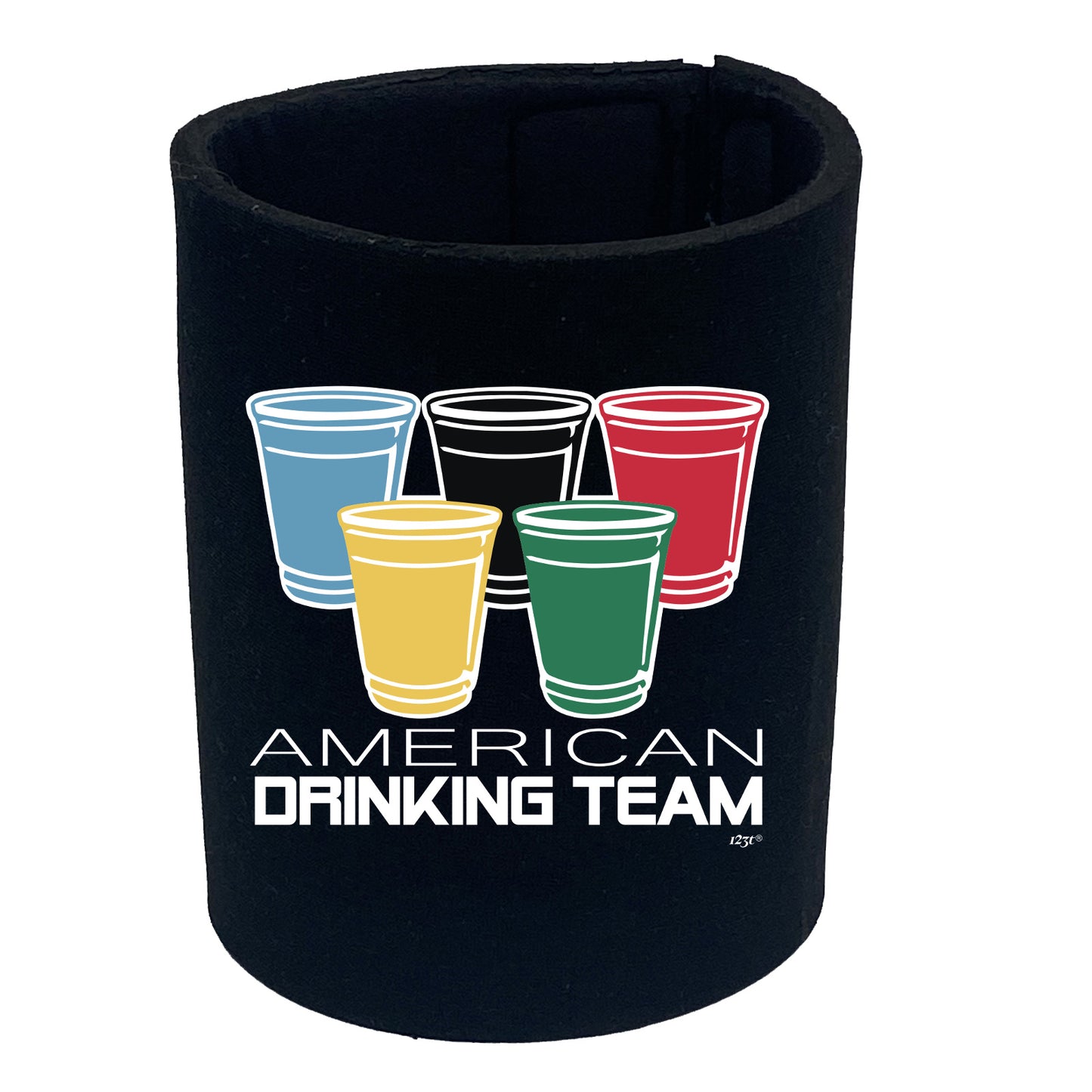 American Drinking Team Glasses - Funny Stubby Holder