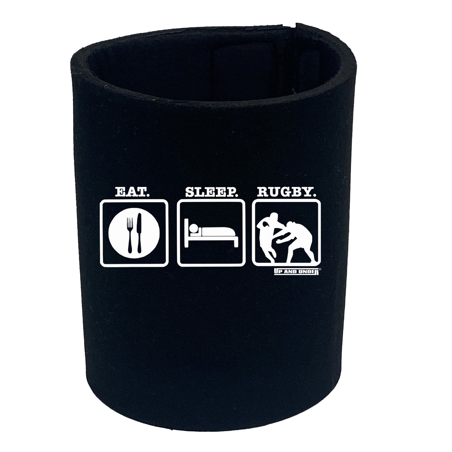 Uau Eat Sleep Rugby - Funny Stubby Holder