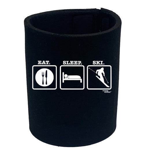 Pm Eat Sleep Ski - Funny Stubby Holder