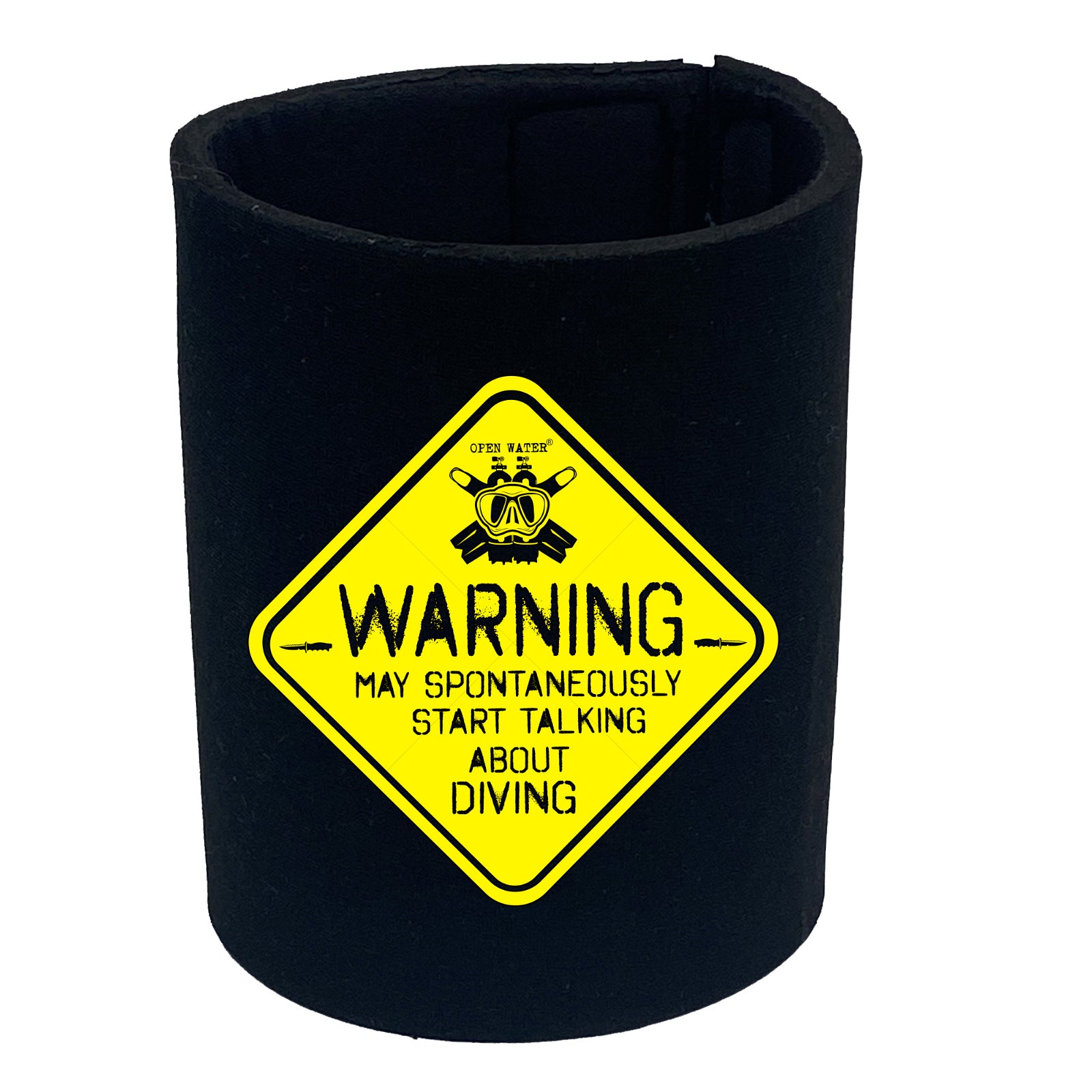 Ow Warning Start Talking Diving - Funny Stubby Holder