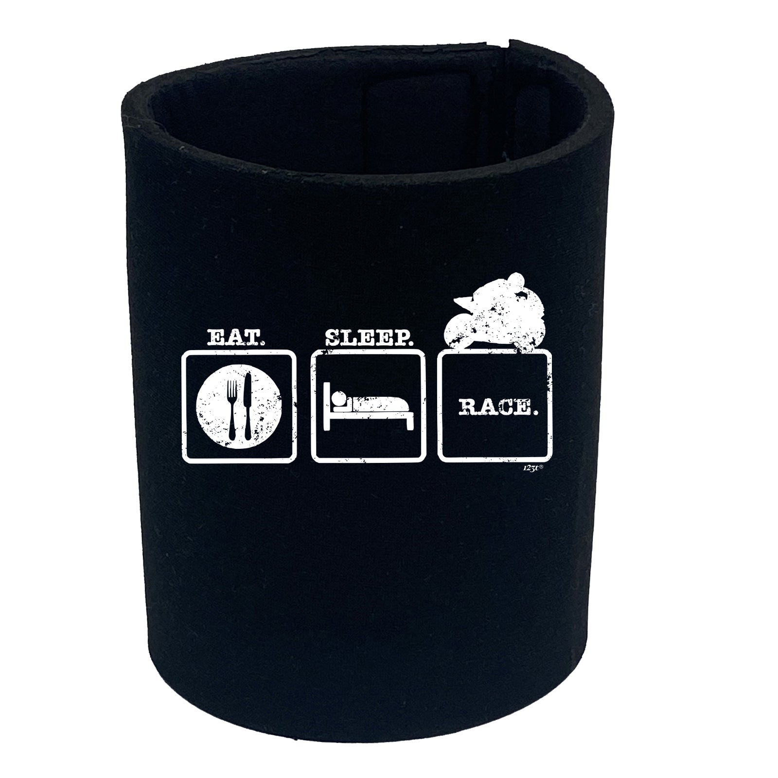 Eat Sleep Race Superbike Motorbike - Funny Stubby Holder