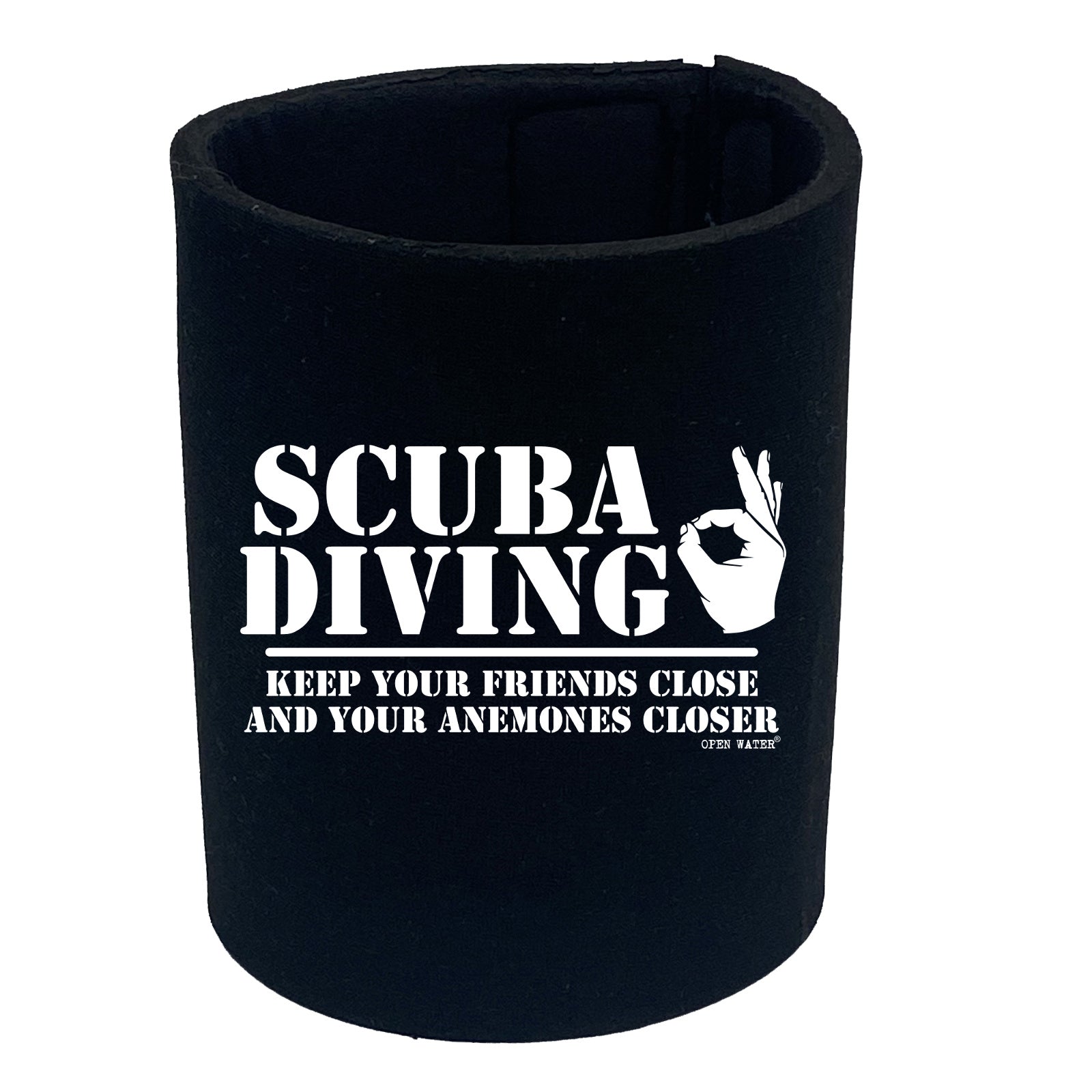 Ow Scuba Diving Keep Friends Close - Funny Stubby Holder