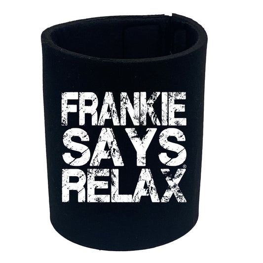 Frankie Says Relax Distress White - Funny Stubby Holder