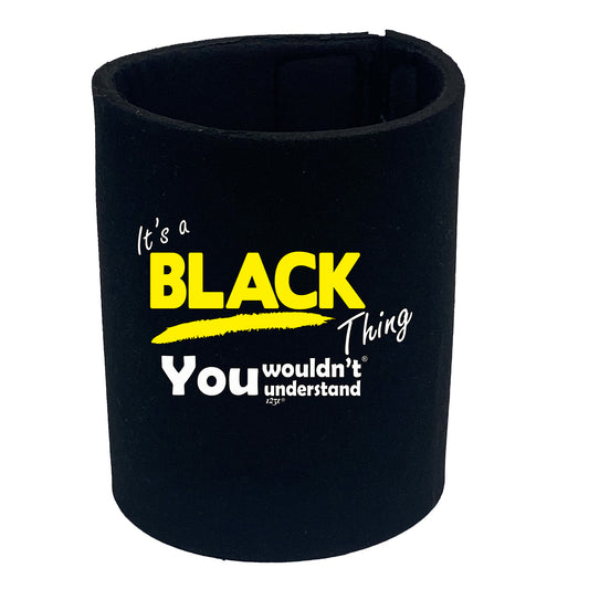 Black V1 Surname Thing - Funny Stubby Holder