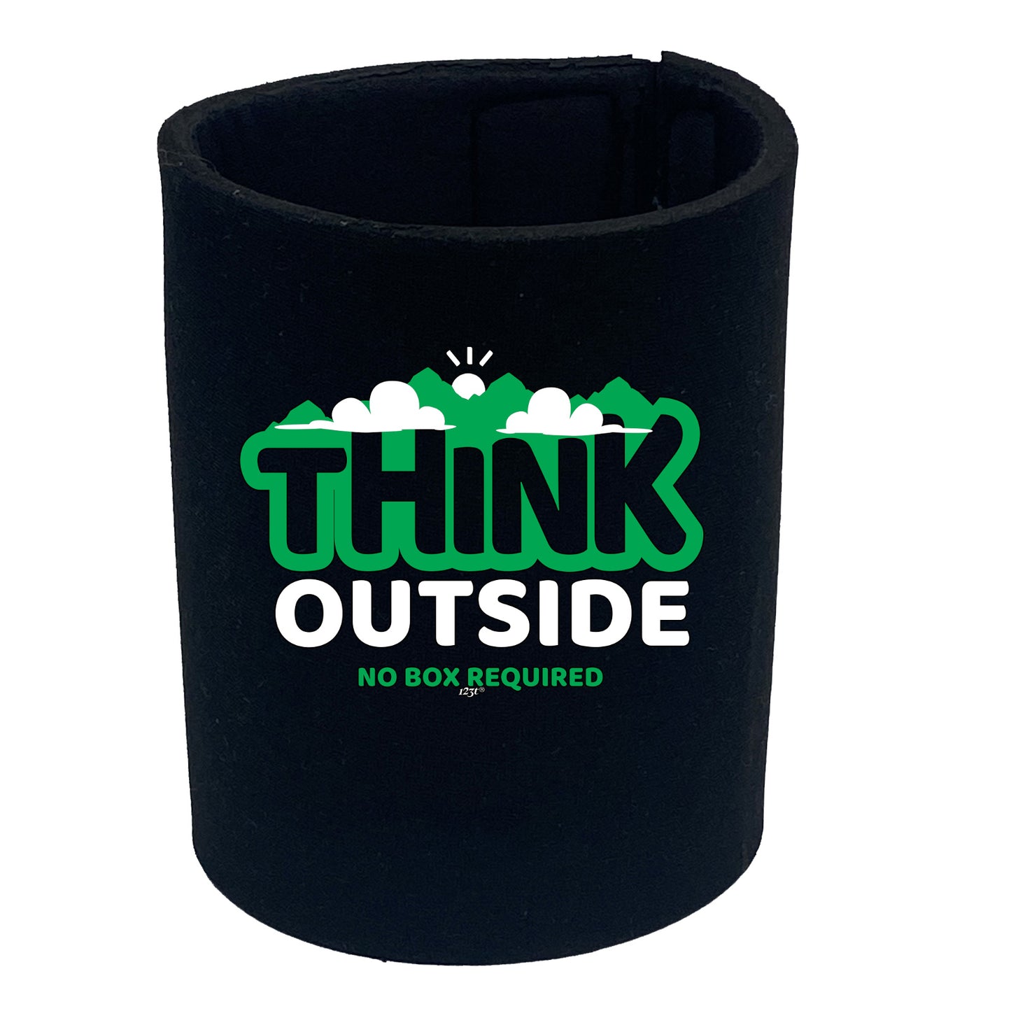 Think Outside No Box Required - Funny Stubby Holder