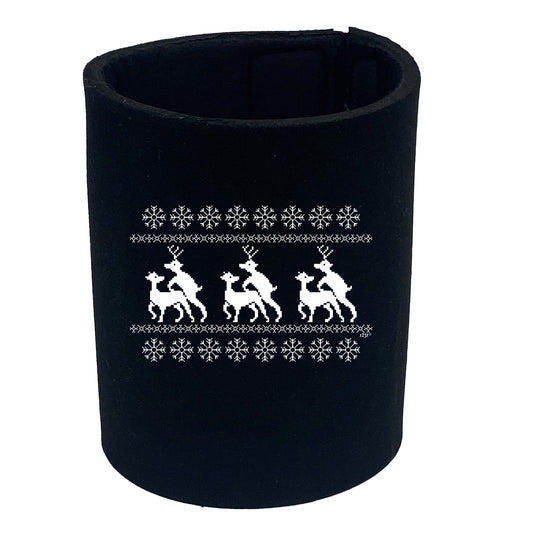 Christmas Reindeer Humping Jumper - Funny Stubby Holder