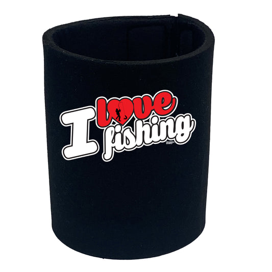 Dw I Love Fishing Stencil - Funny Stubby Holder