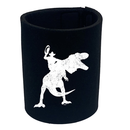 Cowboy Riding T Rex Dinosaur - Funny Stubby Holder