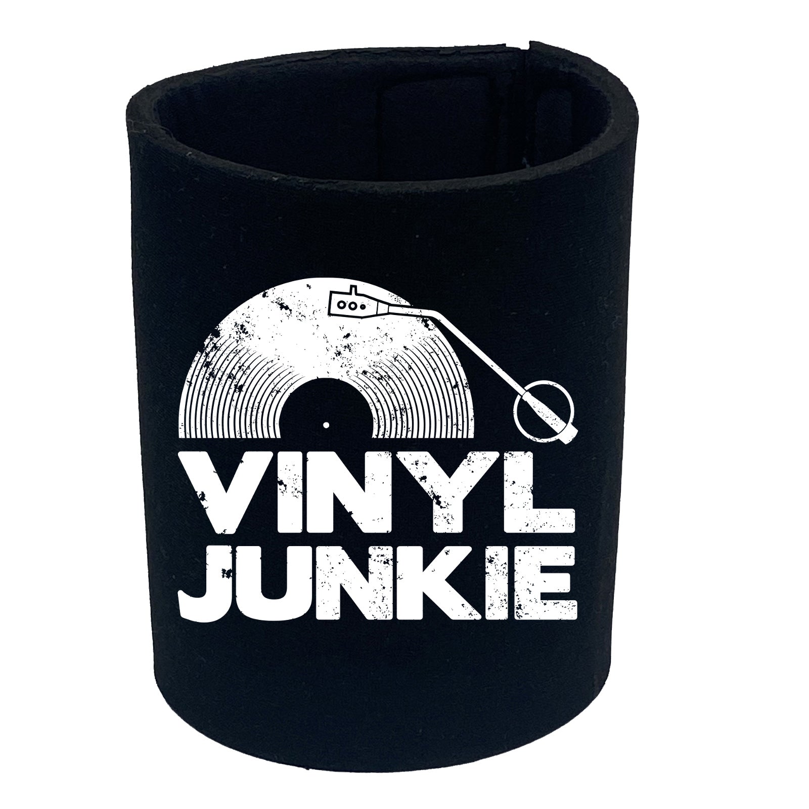 Vinyl Junkie Dj Record White Music - Funny Stubby Holder