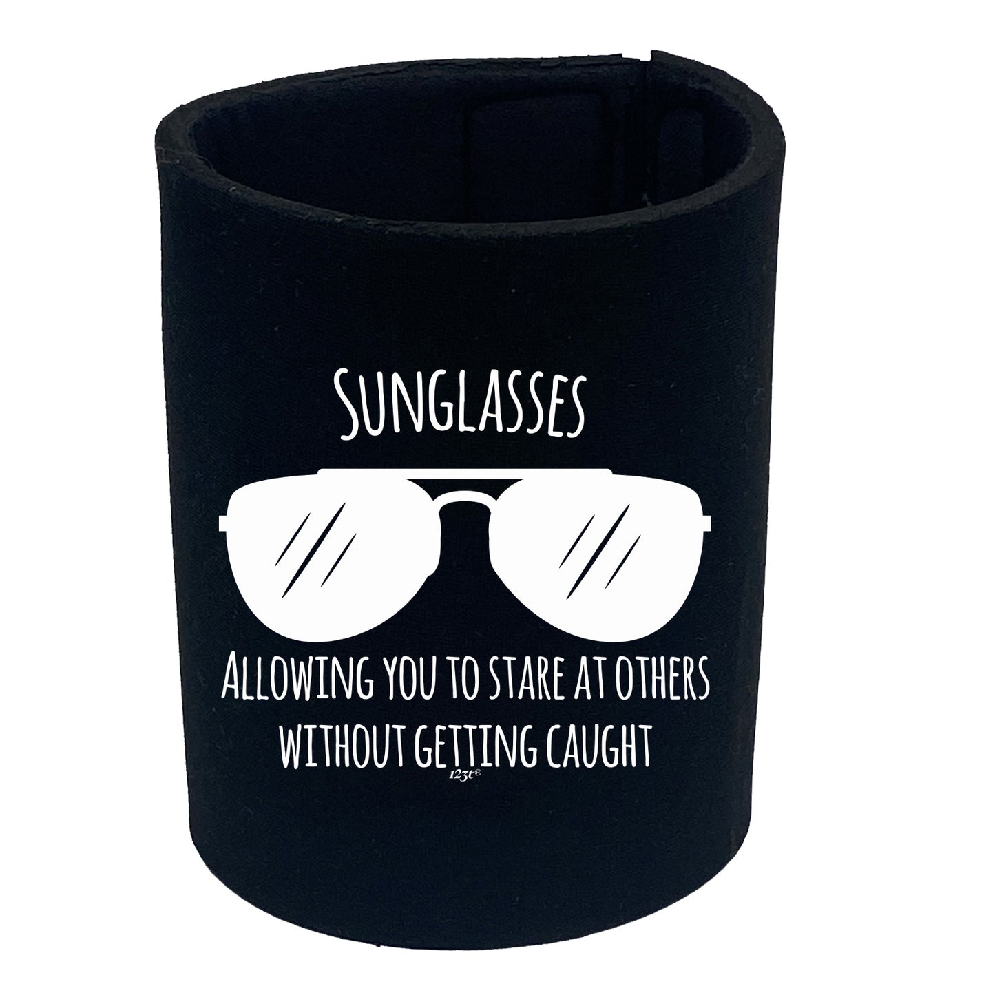 Sunglasses Allowing You To Stare At Others - Funny Stubby Holder